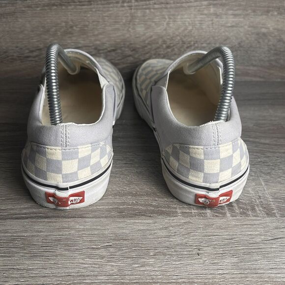 Vans Gray and Cream Checkered Sneakers - Picture 3 of 9